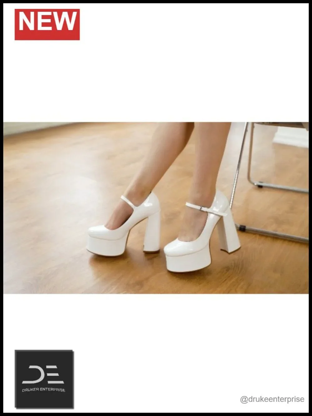 Women's Mary Jane Platform Heels Black Close Toe Chunky Block Pumps